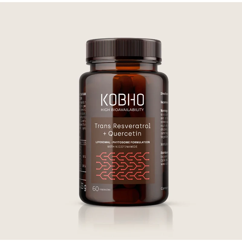 Trans Resveratrol + Quercetina KOBHO 60 cápsulas | Antioxidante